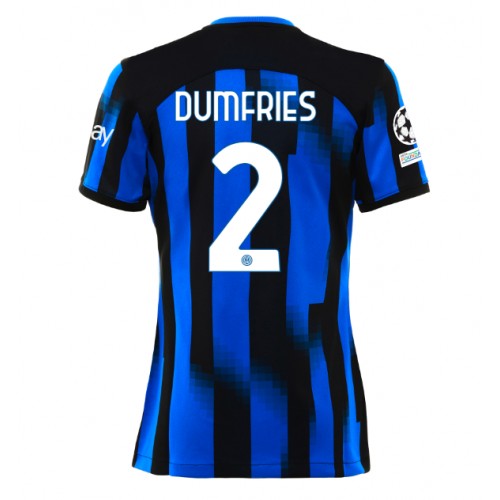 Inter Milan Denzel Dumfries #2 Domaci Dres za Ženska 2023-24 Kratak Rukav